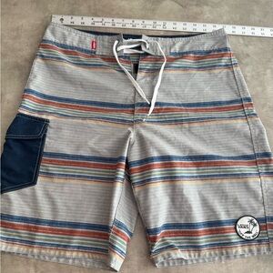 Vans Men's Striped Swim Board Shorts - Multicolor